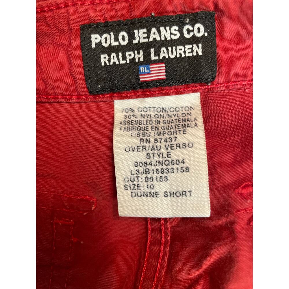 Polo Jeans co Ralph Lauren womens red shorts sz 10 w 16.25" rise 3.5 - Picture 5 of 6